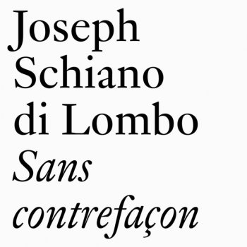 Joseph Schiano di Lombo Sans contrefaçon (façon Satie)