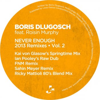 Boris Dlugosch feat. Róisín Murphy & Ricky Mattioli Never Enough - Ricky Mattioli 80's Blend Mix