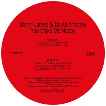 Darryl James feat. David Anthony You Make Me Happy - Mousse T's Monotone Acid
