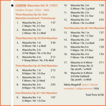 Nikita Magaloff 4 Mazurkas, Op. Posth. 68: No. 4 in F Minor
