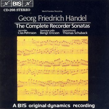 Georg Friedrich Händel; Clas Pehrsson, Bengt Ericson, Thomas Schuback Recorder Sonata in A Minor, Op. 1, No. 4, HWV 362: IV. Allegro