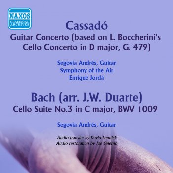 Johann Sebastian Bach, John W. Duarte & Andrés Segovia Cello Suite No. 3 in C Major, BWV 1009 (arr. J.W. Duarte for guitar): I. Prelude