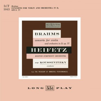 Johannes Brahms, Jascha Heifetz & Serge Koussevitzky Violin Concerto, Op. 77, in D: Adagio