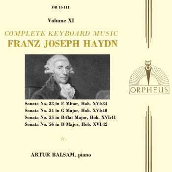 Franz Joseph Haydn feat. Artur Balsam Sonata No. 53 in E Minor, Hob. XVI.34: II. Adagio