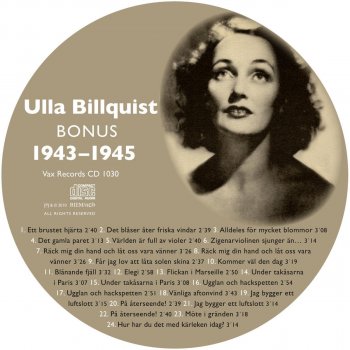 Ulla Billquist Flickan I Marseille - Bonus