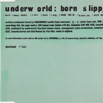 Underworld Born Slippy .NUXX (Deep Pan)