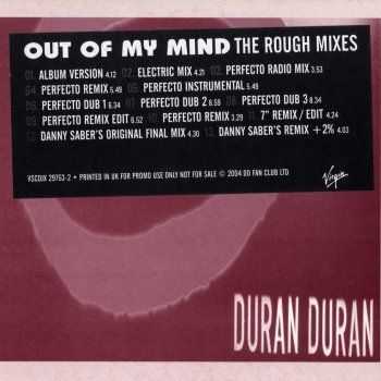 Duran Duran Out of My Mind (Perfecto instrumental)