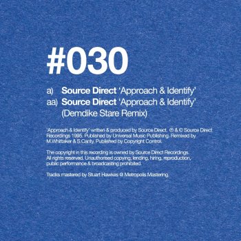 Source Direct feat. Demdike Stare Approach & Identify - Demdike Stare Remix