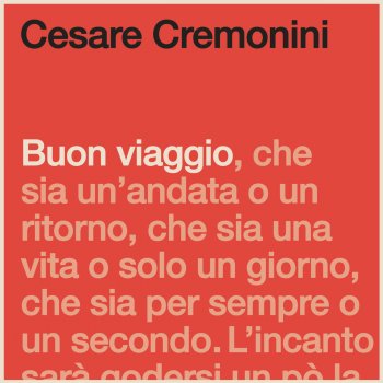 Cesare Cremonini Buon Viaggio