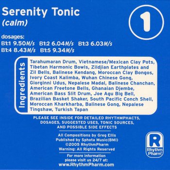 Исполнитель Greg Ellis, альбом Rhythm Pharm: Serenity