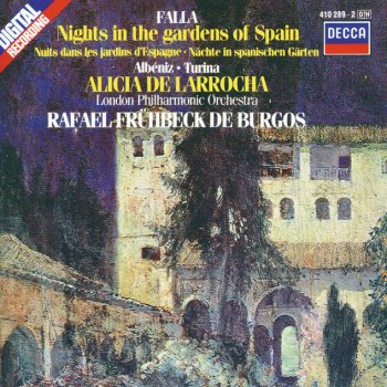 Исполнитель Alicia de Larrocha feat. London Philharmonic Orchestra & Rafael Frühbeck de Burgos, альбом De Falla / Albéniz / Turina: Nights in the Gardens of Spain / Rapsodia Española etc.