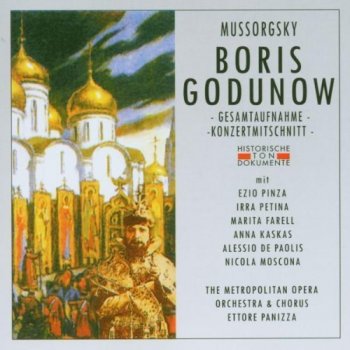 Исполнитель Модест Петрович Мусоргский, альбом Boris Godunov (The Metropolitan Opera House Orchestra and Chorus, feat. conductor: Ettore Panizza, singers: Pinza, Petina, Farell, Kaskas)