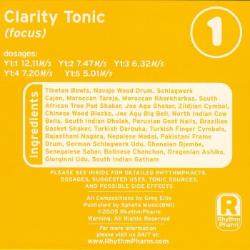Исполнитель Greg Ellis, альбом Rhythm Pharm: Clarity