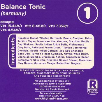 Исполнитель Greg Ellis, альбом Rhythm Pharm: Balance