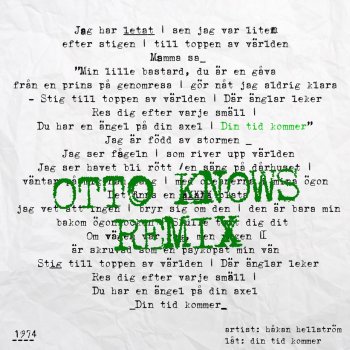 Håkan Hellström Din tid kommer (Otto Knows Remix)