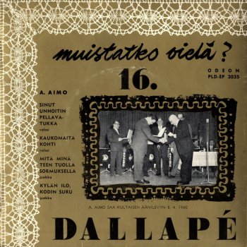Исполнитель A. Aimo feat. Dallapé-orkesteri, альбом Muistatko Vielä 16