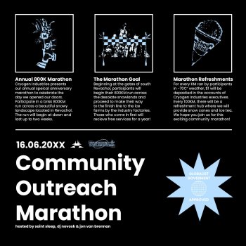 Saint Sleep Cryogen Community Outreach Marathon